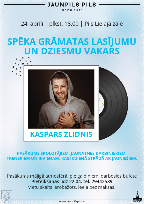 Spēka grāmatas lasījumu un dziesmu vakars | KASPARS ZLIDNIS